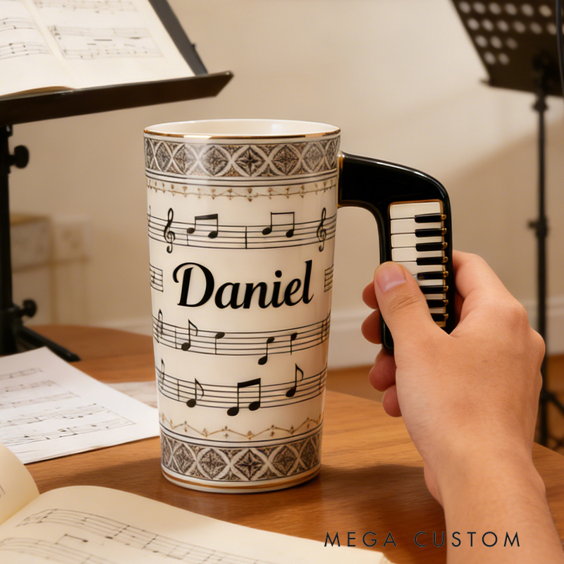 Personalized Piano Keys Coffee Cup a Unique Way to Celebrate Your Love for Music