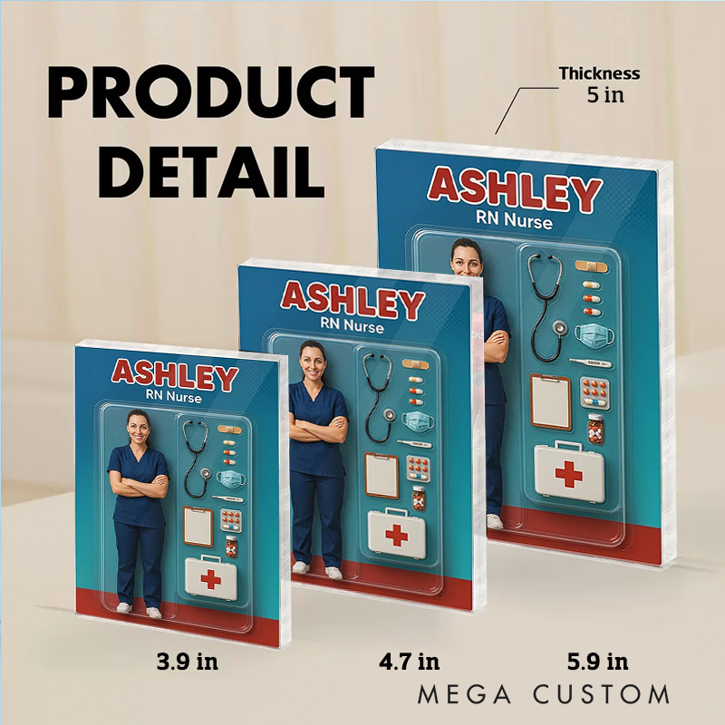 Personalized Nurse Acrylic Block Plaque Custom Photo Perfect Memorial Holiday Gift