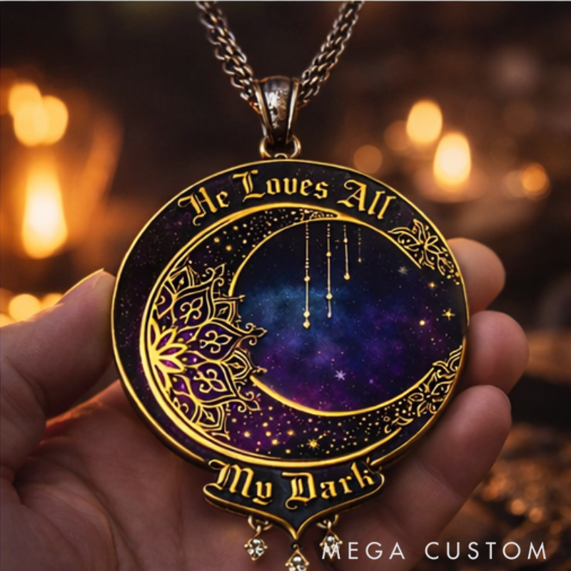 Personalized Matching Magic Moon Star Necklaces Celestial Symbolizing Love Romantic Gift for Couples