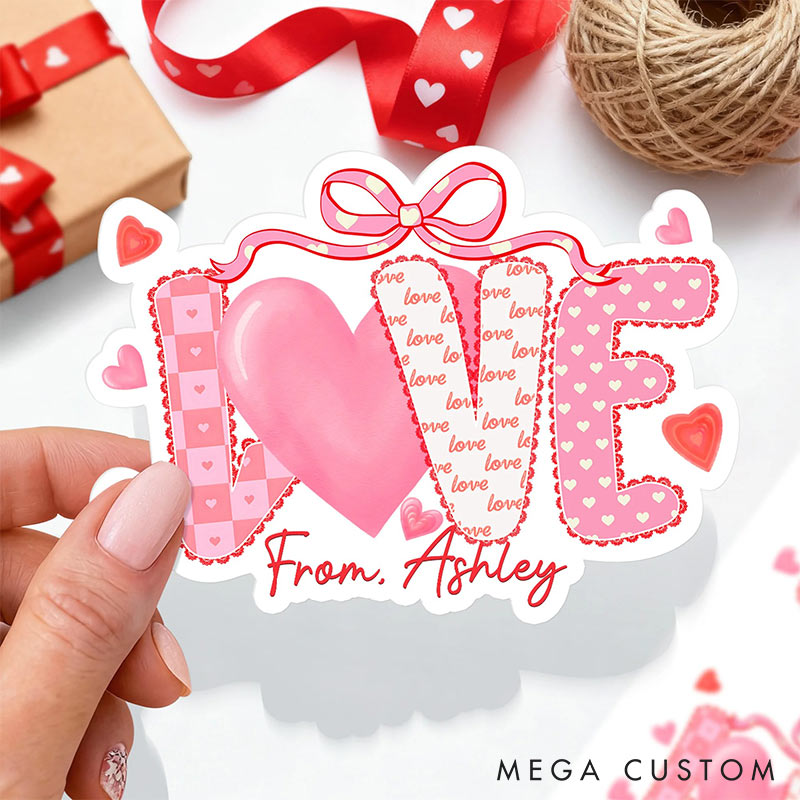 Personalized Romantic lOVE Stickers Labels with Name Gift Decor Valentine's Day Stickers Gift for Couple Anniversary Gift for Her for Lovers