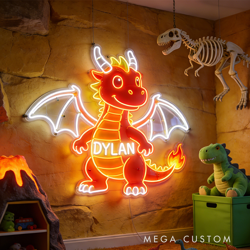 Personalized LED Fire-Breathing Dragon Neon Sign Perfect Choice for Birthdays or Any Special Celebration