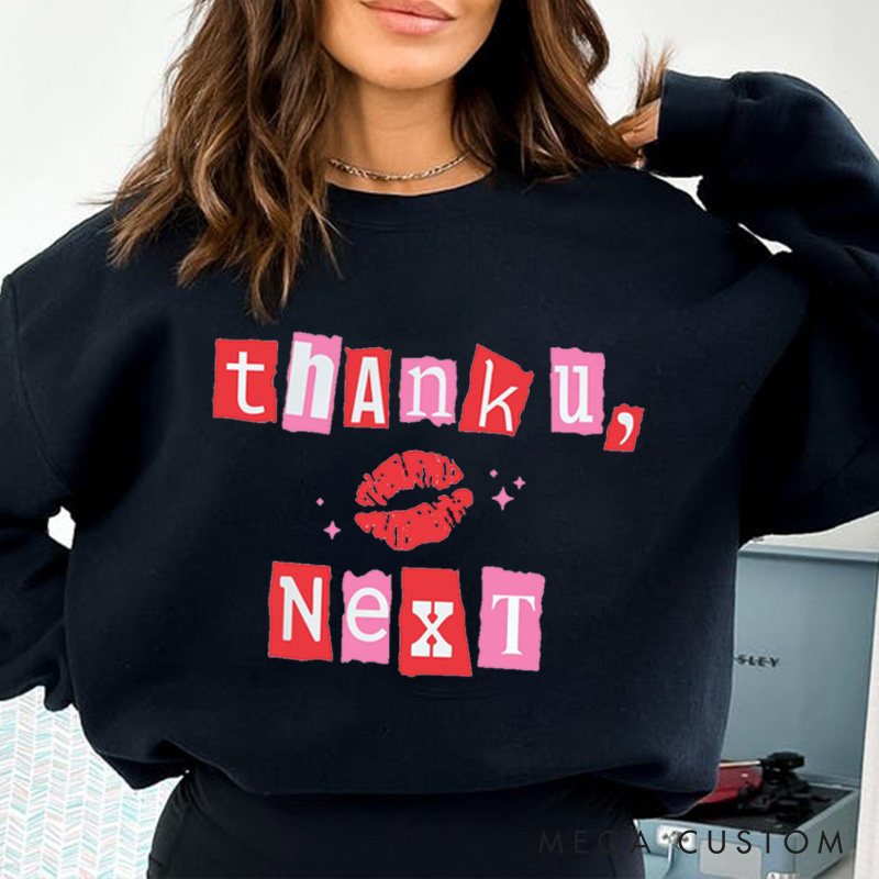 Personalized Women Thank U Next Divorced Sweatshirt Custom Newly Divorced Anti Valentine Hoodie Divorced Party Gift Valentine's Day Gift for Her