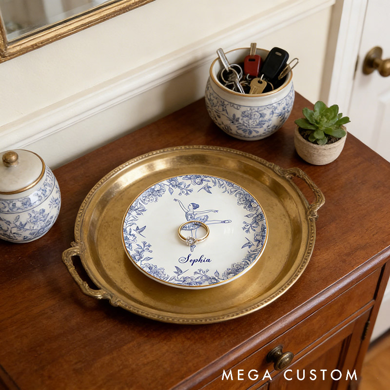 Personalized Ballet Dancer Jewelry Dish Dance Gift For Little Girls Dance Teacher Recital Gifts Ballet Dancer Trinket Tray Dance Team Ring Holder