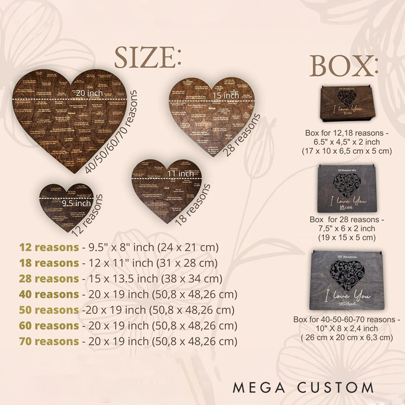 Personalized Wooden Puzzle Reasons I Love you Gift for Her Gift for Girlfriend Birthday