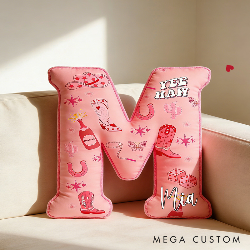 Personalized Letter Pillow with Name Custom Throw Pillow for Flower Girl Christmas Home Decor Gift for Her