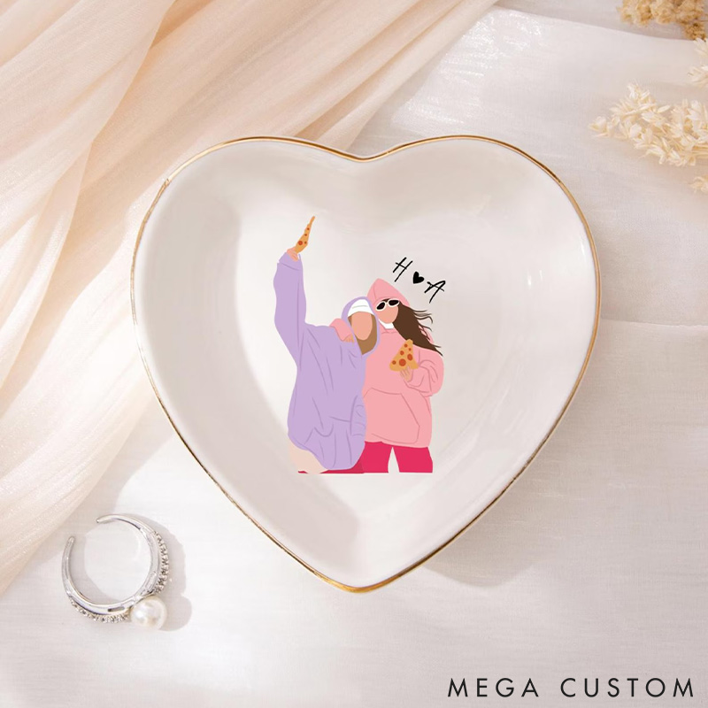 Personalized Bestie Faceless Portrait Trinket Dish Custom Photo Galentine Gift for Bastie Valentine Gift for Friendship