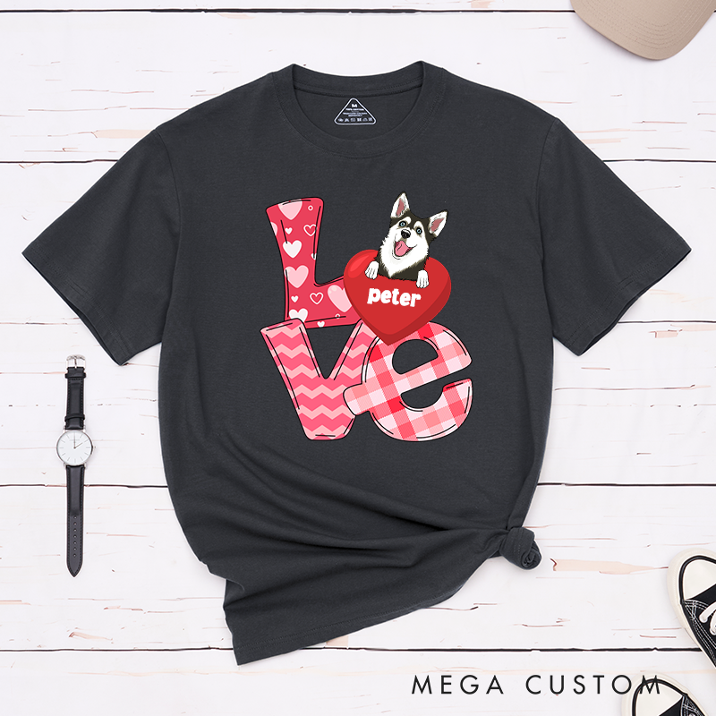 Personalized Dog Lover Love Valentine T-Shirt