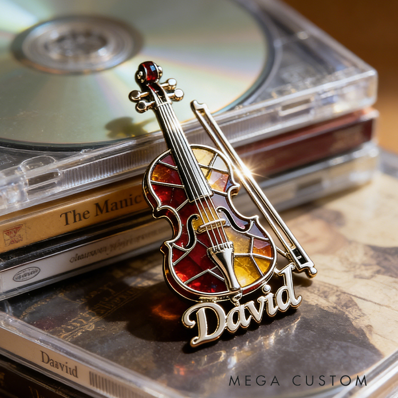 Personalized Violin Custom Enamel Pin Carry Your Passion for Music