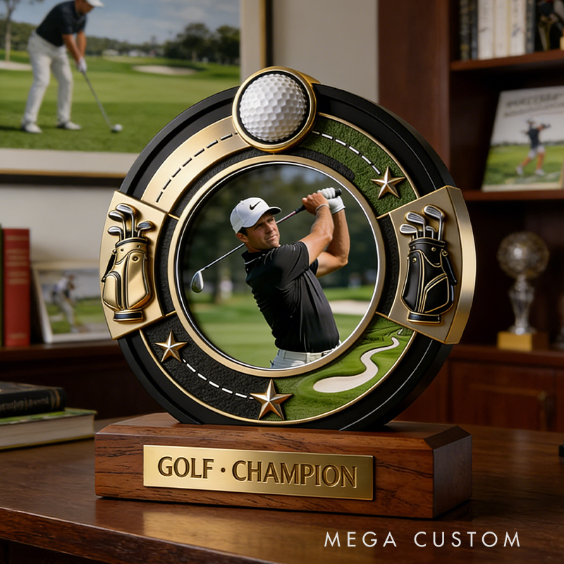 Personalized Golf Sport Photo Album Custom Photo and Message Elegant Acrylic Decor Perfect Classic Holiday Gift
