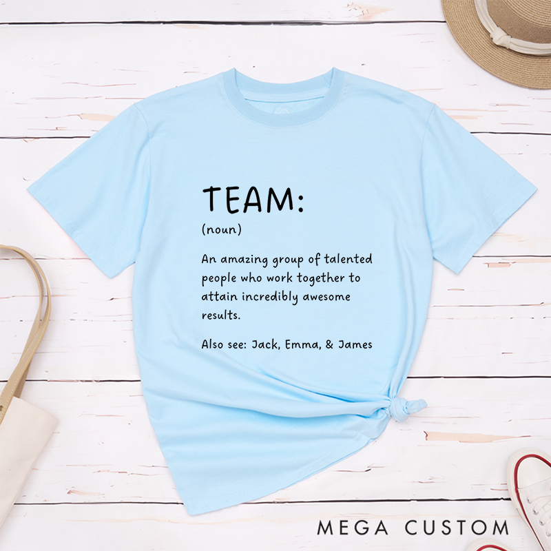 Personalized Team Definition T-Shirt for Coworkers Team Gifts for Employees Teamwork Gifts