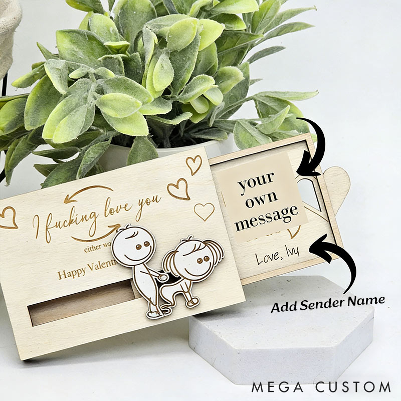 Personalized I Fucking Love You Funny Gift Card for Couple with Name Sex Dirty Inappropriate Valentine's Day Gift for Couple Gift Card for Him Her