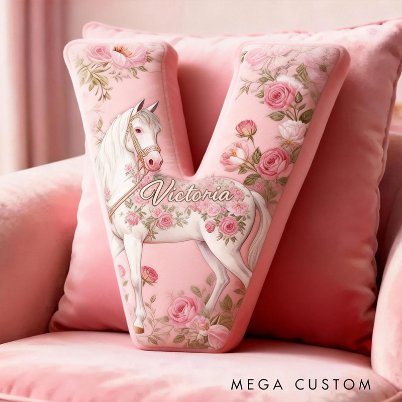 Personalized Pet Lover Funny Pink Flower Horse Graphic 3D Print Pillow