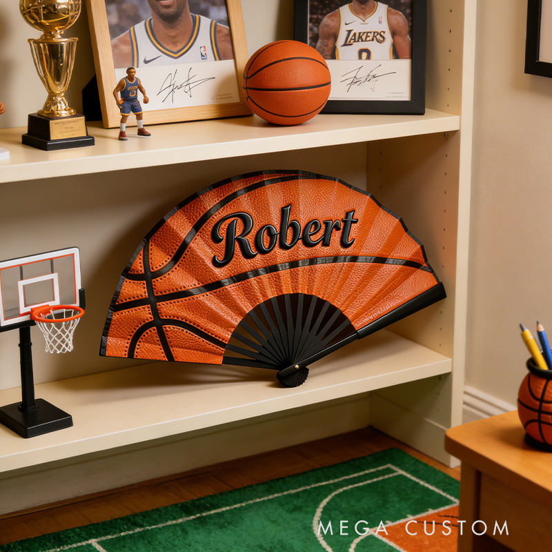 Personalized Basketball Pattern Fan the Perfect Gift for Basketball Lovers