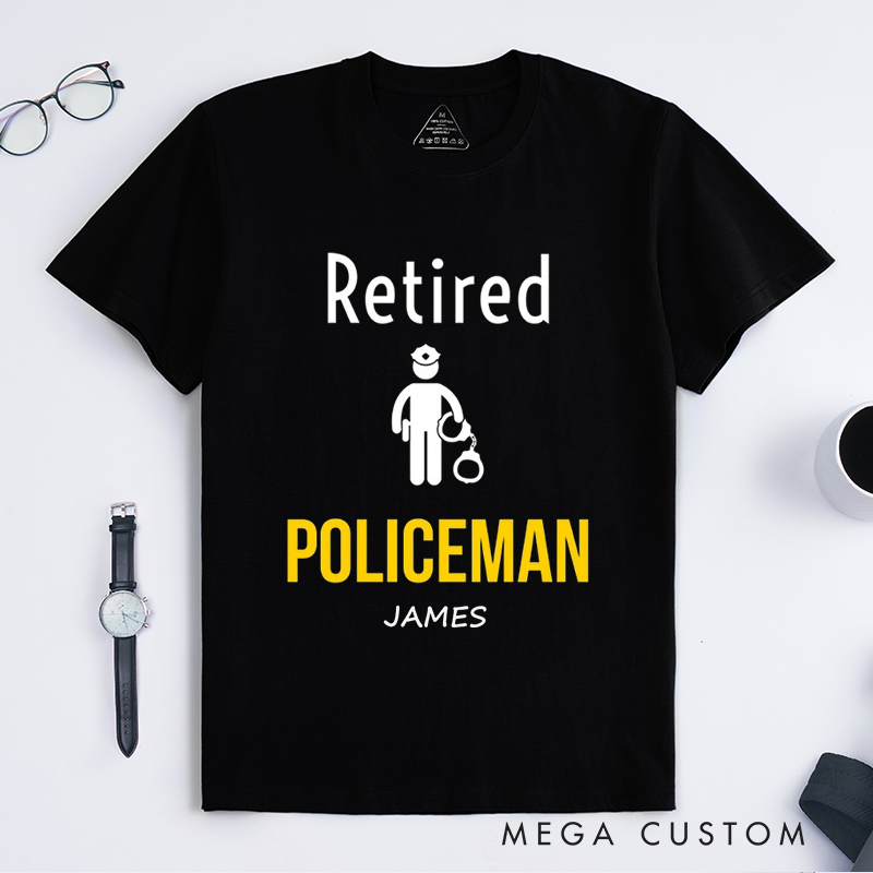 Personalized Police Retired Policeman Custom Design Gift for Police Officer T-Shirt