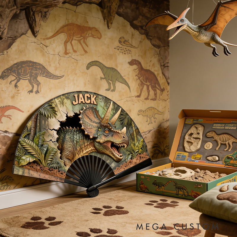 Personalized Dinosaur Pattern Fans the Perfect Gift for Children