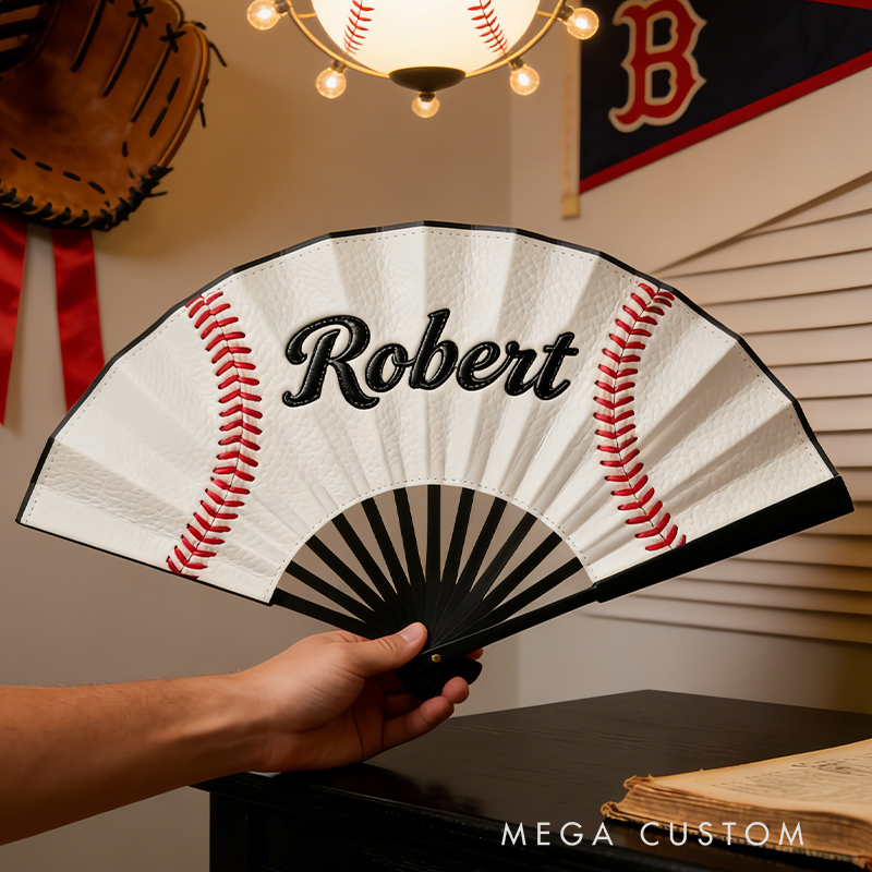 Personalized Baseball Pattern Fan the Perfect Gift for Baseball Lovers