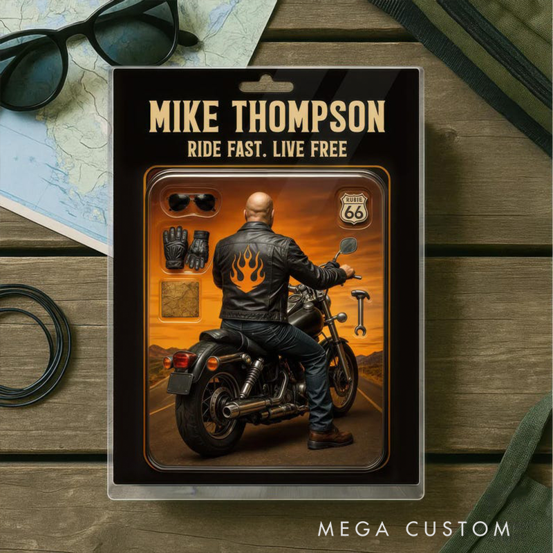 Personalized Biker Gifts Custom Name Motorcycle Rider Acrylic Plaque Desktop Decor for Motorcyclists and Men Fathers Day Gift