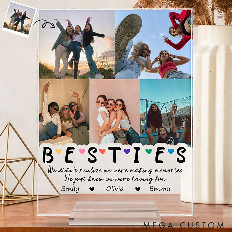 Personalized Bestie for Life Acrylic Plaque Custom Photo  Acrylic Plaque for Friendship Anniversary Gift for Besties for Friends Galentine's Gift for Besties