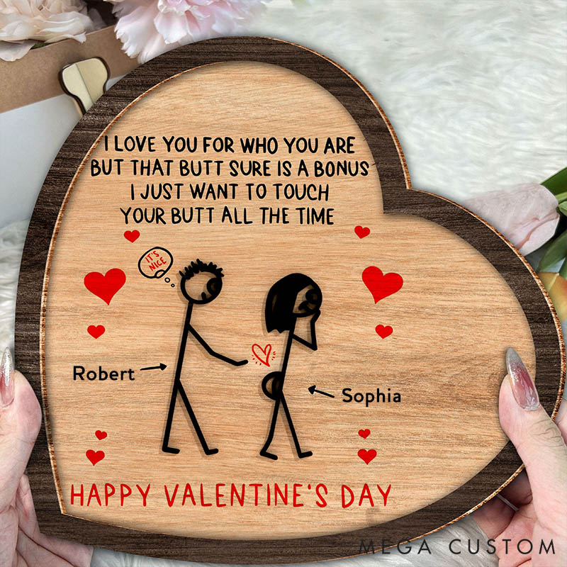 Personalized Couple Happy Valentine's Day Wood Sign Custom Wood Sign for Husband Wife Valentine Sign Anniversary Gift for Couple