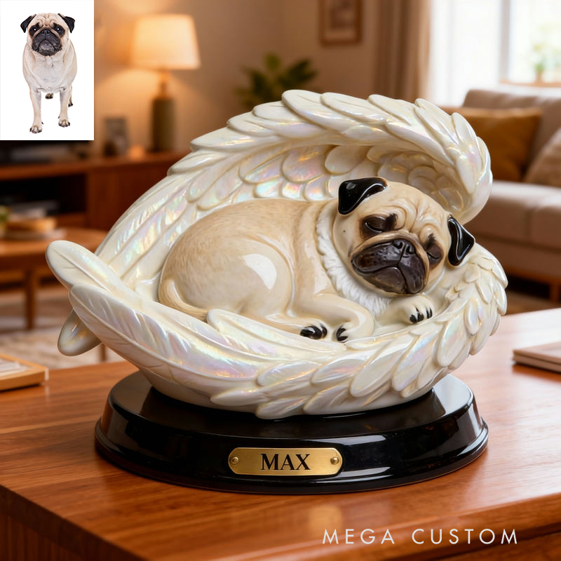 Personalized Angel Wings Pet Commemorative Sculpture Desktop Ornament