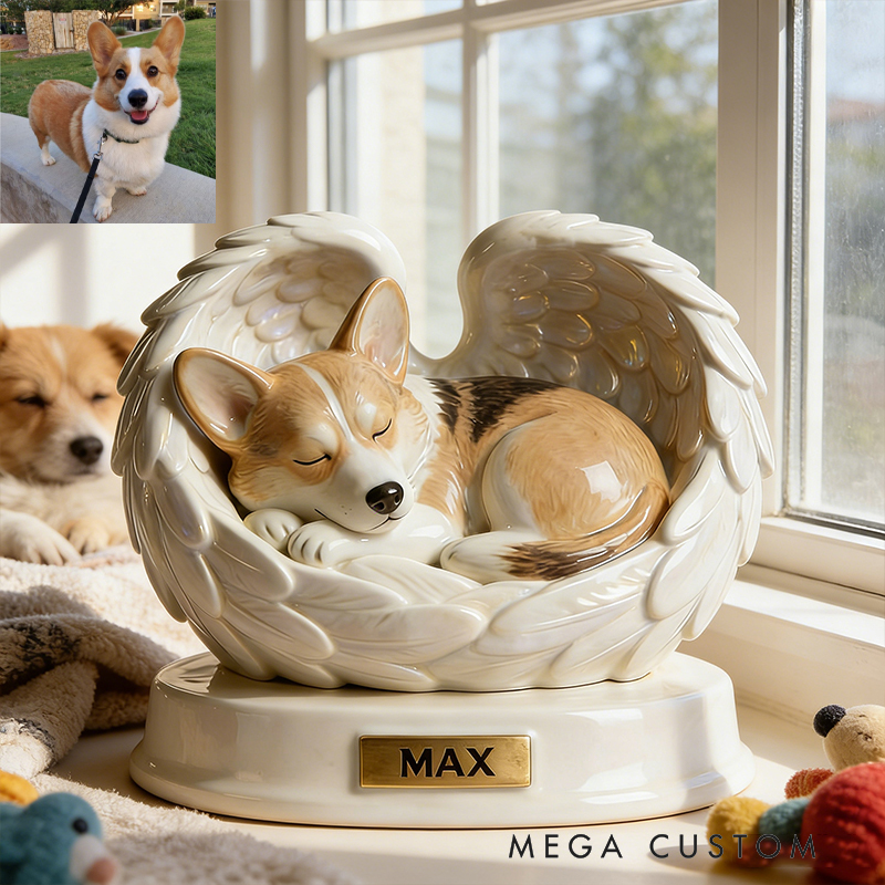 Personalized Custom Pet Memorial Figurine with Angel Wings a Heartfelt Tribute to Your Pet