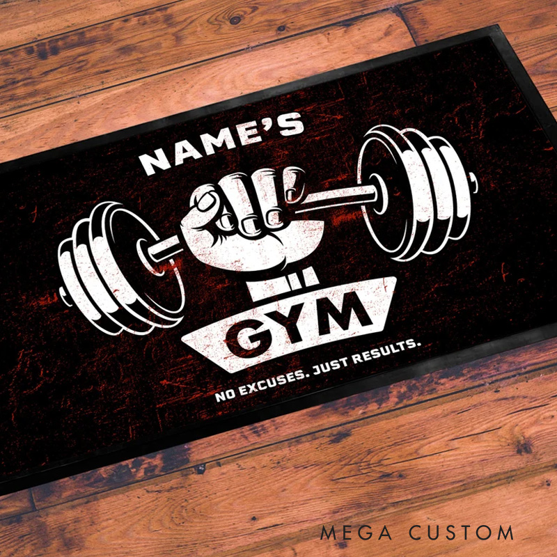Personalized Home Gym Doormat Name Custom Gifts Present for Gym Lovers