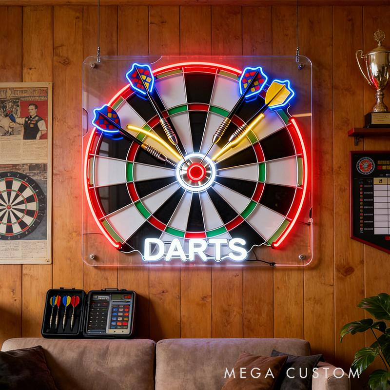 Personalized Darts Neon Sign the Perfect Gift for Darts Lovers