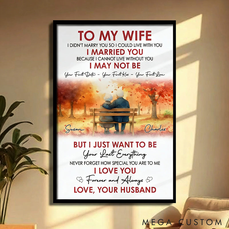 Personalized Gifts for Elderly Couple Canvas Print Wall Art To My Wife Couple Poster Valentines Gift for Wife Anniversary Gift for Wife Confession for Wife