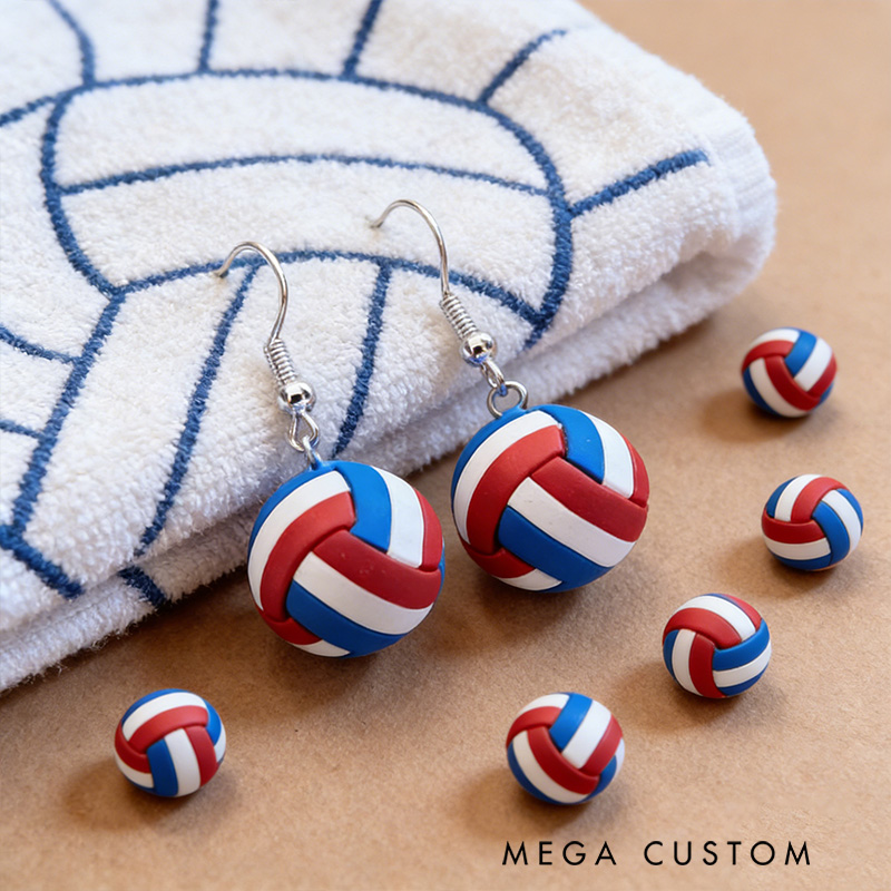 Personalized Volleyball Earrings with Custom Ball Colors For Volleyball Fans