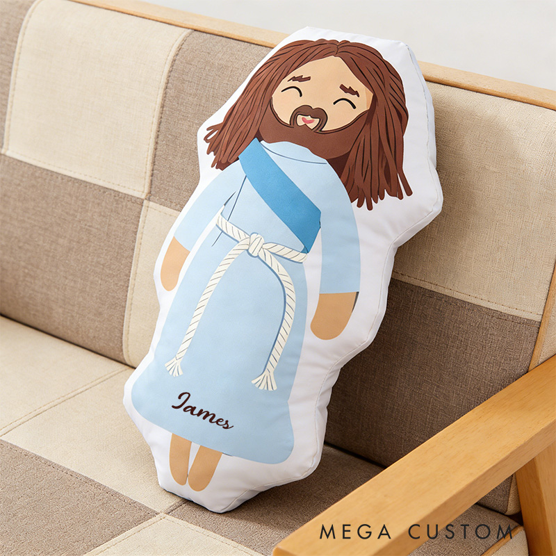 Personalized Jesus Pillow with Custom Name Religious Gift Graphic 3D Print Pillow Christian Jesus Pillow Prayer Corner Faith Gift