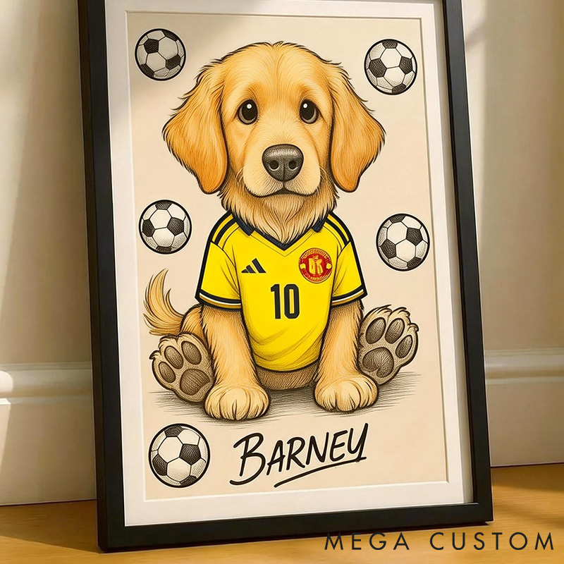 Personalized Pet Lover Football Team Shirt Custom Dog Illustration  Unique Gift for Pet Lovers for Football Fans Pet Portrait