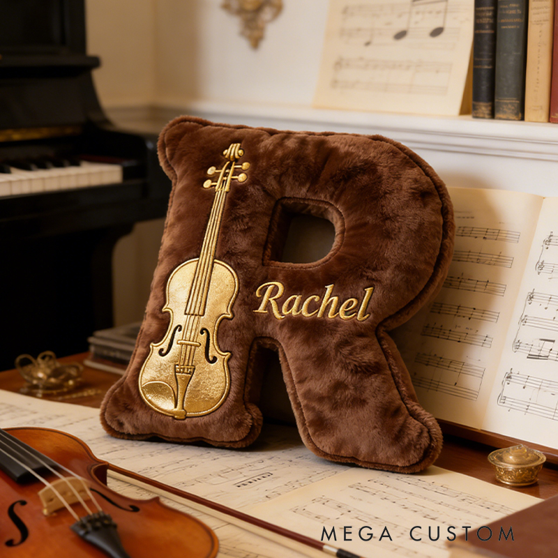 Personalized Violin Alphabet Pillow the Perfect Gift for Music Lovers