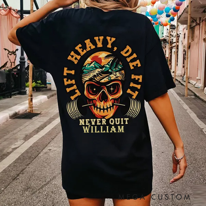 Personalized Gym Classic T-Shirt Never Quit Shirt Weightlifting Gifts For Fitness Lover for Fitness Enthusiasts Bodybuilders and Gym Lovers