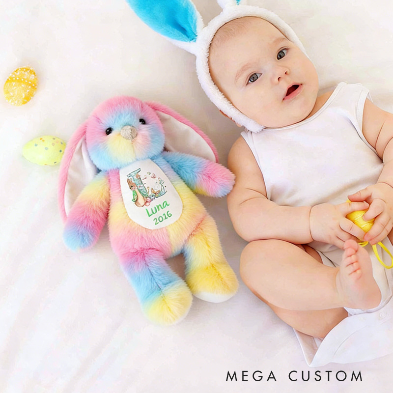 Personalized Baby Gift Theme Custom Name Soft Plush Bunny in Multiple Colors Cute Bunny Doll Toy