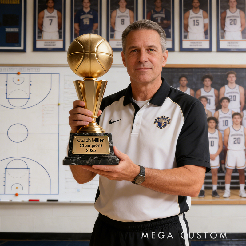 Personalized Basketball Coach Award Trophy Acrylic Plaque