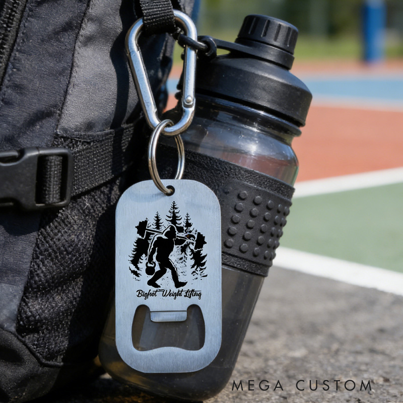 Personalized Line Art Gymer Stainless Steel Key Ring Bottle Opener Key Ring for Gym Lovers