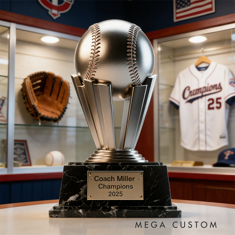Personalized Acrylic Baseball Coach Trophy