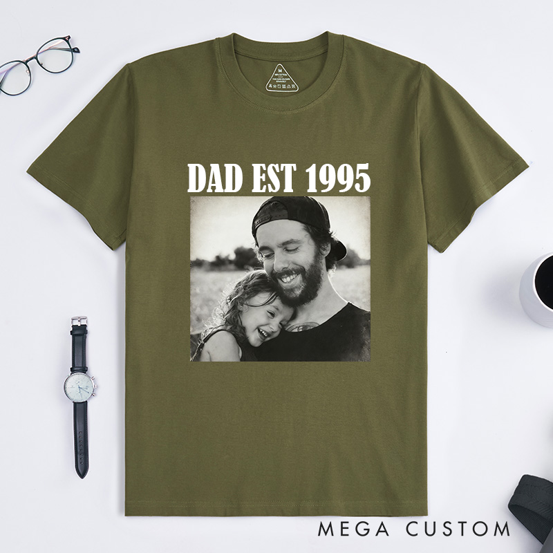 Personalised Photo Dad Shirt Custom Comfort Colors Dad Shirt Dad Picture Tshirt  Gift for Dad Dad Tee Dad Gift Grandpa Gift
