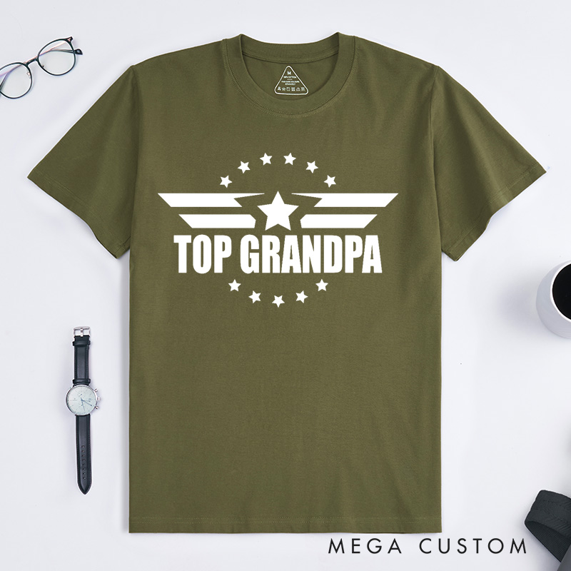 Personalized Top Grandpa T Shirt Custom Gift for Grandfather Father's Day Birthday Comfortable Cotton Shirt for Men Unique Grandpa Appreciation Tee