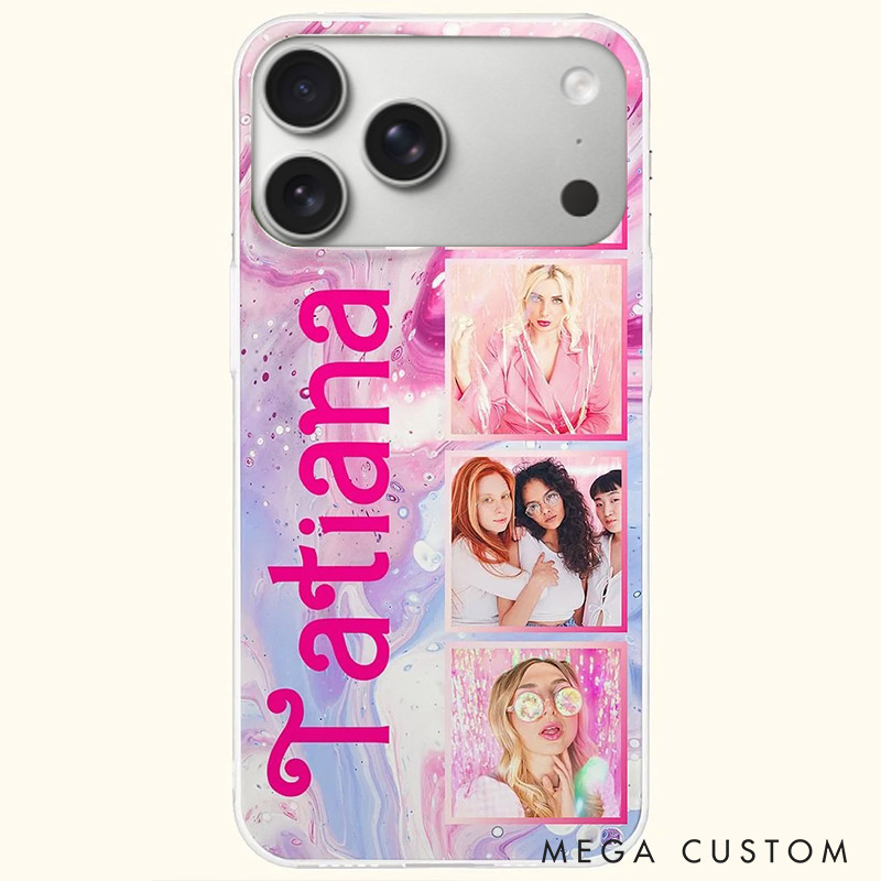 Personalized Bestie Custom Photo Colorful Style Phone Case Valentines Gift for Friendship Galentines Gift for Beaties