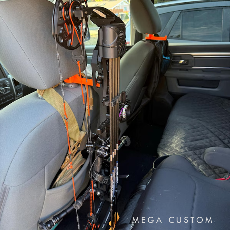  Headrest Bow Hanger – 3D Printed Archery Gear Holder for In-Car Storage