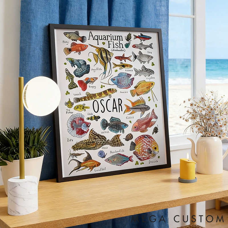 Personalized Pet Lover Tropical Aquarium Fish Gift for Fish Lovers Pet Portrait