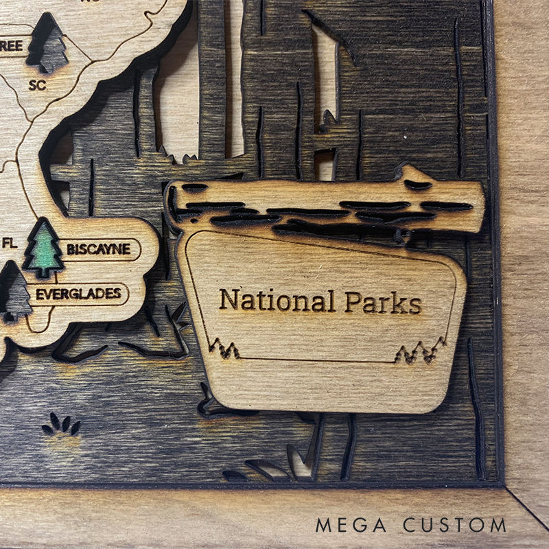 Personalized National Park Tour Map Sign