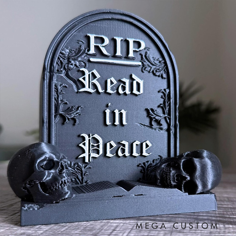Spooky Gravestone Bookmark Holder Gothic Bookshelf Decor Halloween Decor Bookish Horror Trinkets Unique Bookmark Container Organizer