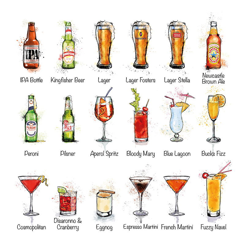 Personalized Family Drinks Print Frame New Home Gift Family Gift Housewarimg Gift 