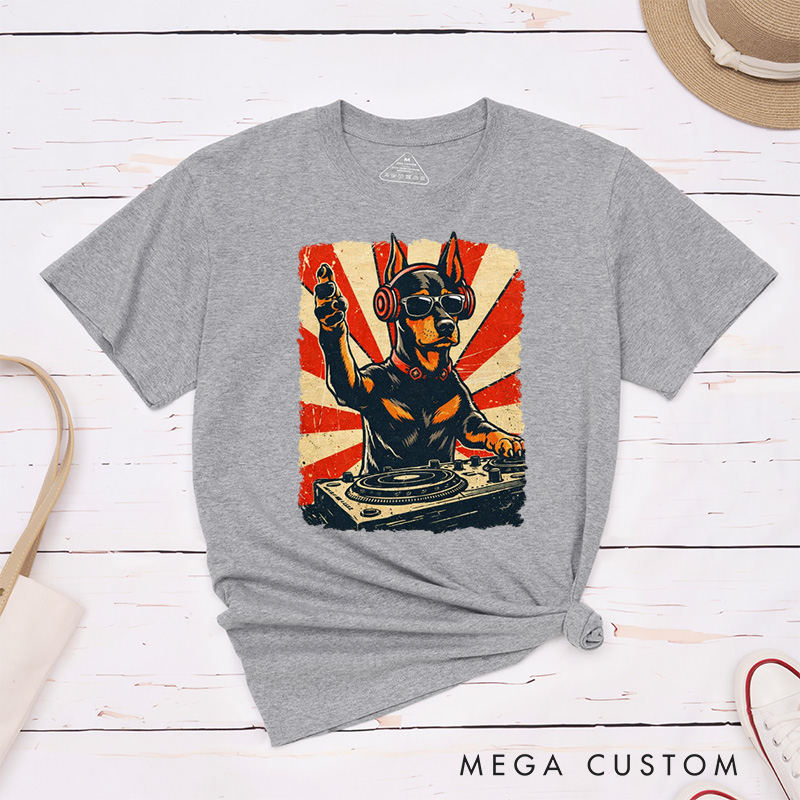 [Personalized Pet Lover Cool DJ Pet T-shirt Funny Pet with Headphones Shirt Stylish Pet Lovers Gift Trendy Pet Graphic T-Shirt