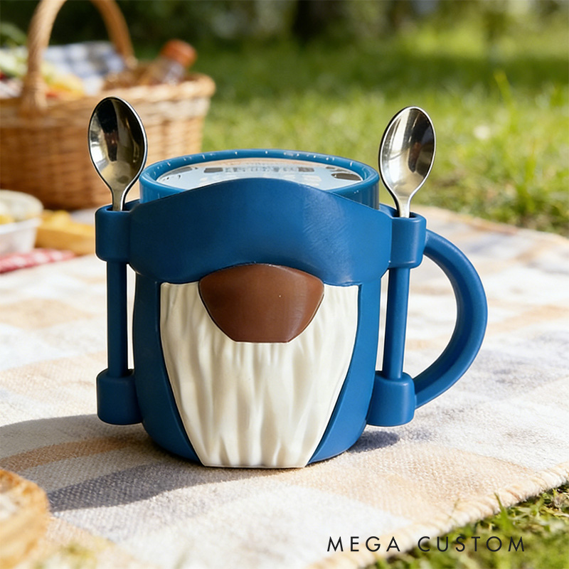 Personalized Hanukkah Gnome Ice Cream Cozy Pint Holder 3D Printed with Spoon Slots Religious Gift Happy Hanukkah Gift for Ice Cream Lover