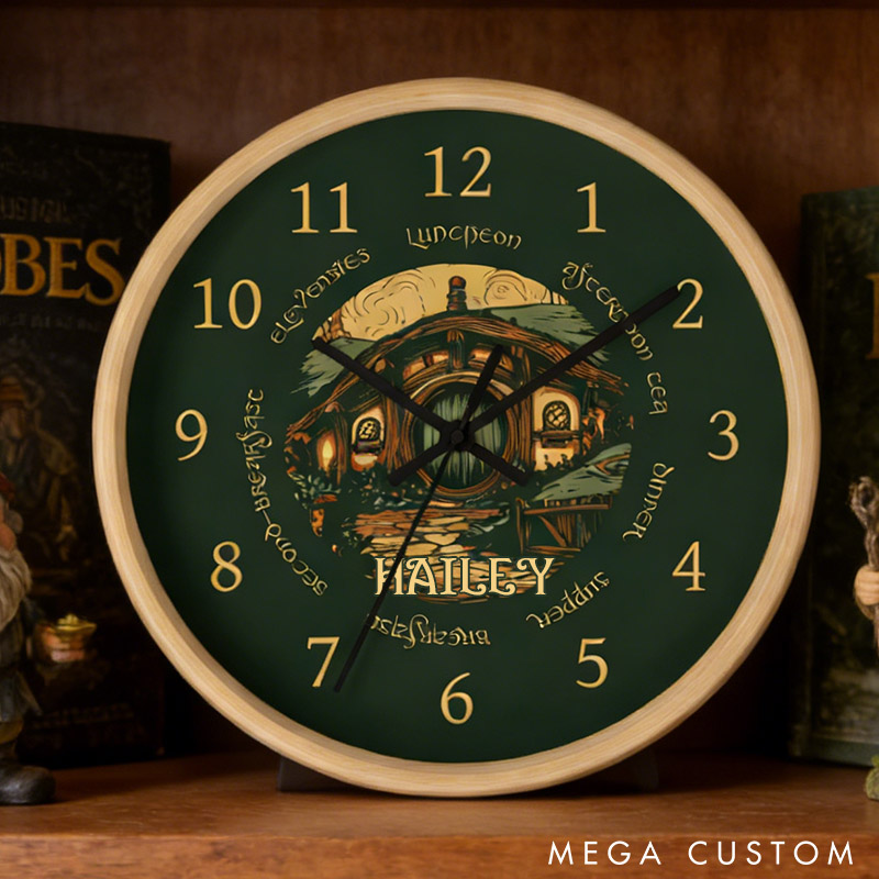 Personalized Meal Time Wall Clock Seven Meals Wall Clock Round Door Cottage Art Fantasy Valentine's Gift for Husband