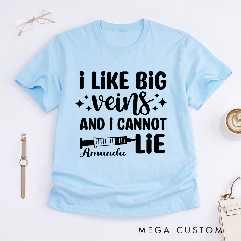 Personalized Funny Nurse T-Shirt with Bold Typography and Syringe Graphic Design Gift for Nurse
