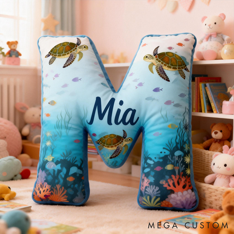 Personalized Pet Lover Funny Coral Reef Turtles Gift for Pet Lover for Turtles Lover Graphic 3D Print Pillow